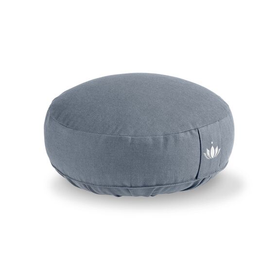 Lotuscrafts® Meditationskissen mit 10 cm Sitzhöhe, extra niedrig, Yoga Kissen mit Dinkelfüllung, Yogakissen Rund, Bodenkissen Rund, Yogakissen Meditationskissen, Bezug waschbar, GOTS Zertifiziert