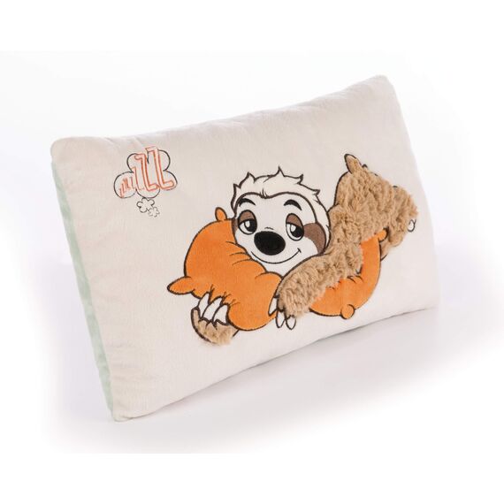 NICI 43491 Kissen Faultier Wave Dave rechteckig 43x25cm– Flauschiges Kuscheltierkissen Faultier-rechteckiges Stofftierkissen, Beige