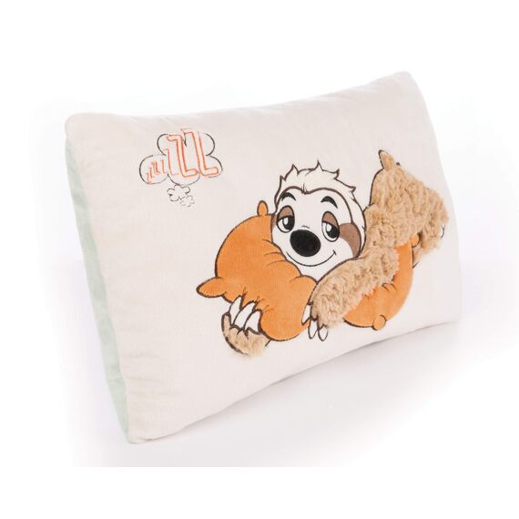 NICI 43491 Kissen Faultier Wave Dave rechteckig 43x25cm– Flauschiges Kuscheltierkissen Faultier-rechteckiges Stofftierkissen, Beige