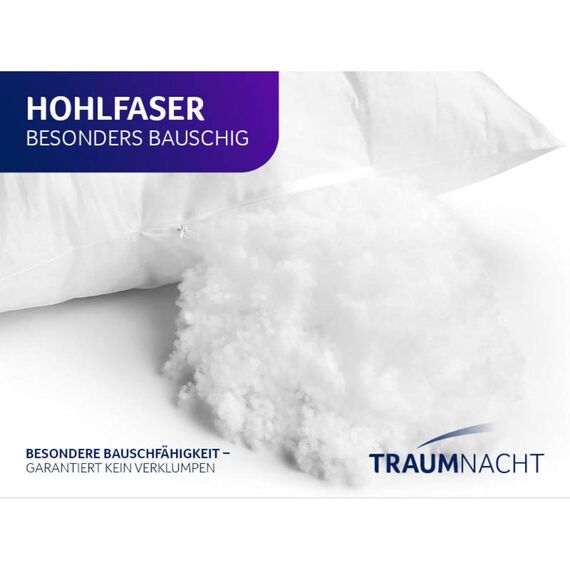 Traumnacht 4er Set Sofakissen, Kopfkissen, mit Faserfüllung und Vlieshülle, 40 x 40 cm, weiß, Öko-Tex zertifiziert, produziert nach deutschem Qualitätsstandard