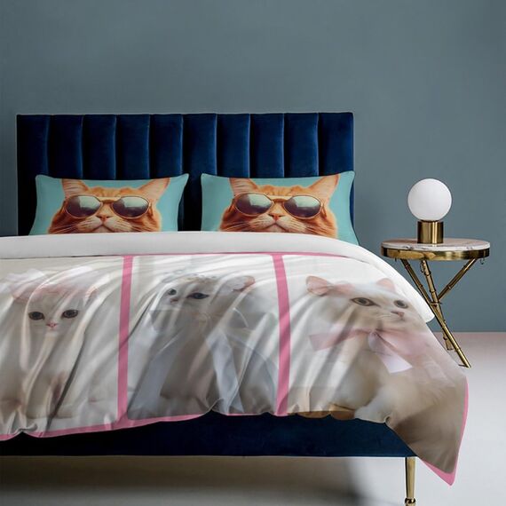 Jaucin Personalisierte Bettwäsche Sets: Gestalten Sie Ihre Bettwäsche und Kissenbezüge 200x200 mit eigenem Foto | Personalisierte Weihnachts Geschenke