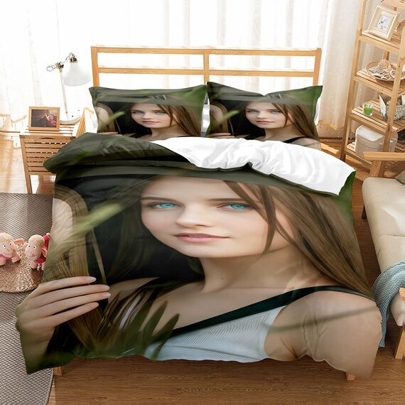 Jaucin Personalisierte Bettwäsche Sets: Gestalten Sie Ihre Bettwäsche und Kissenbezüge 200x200 mit eigenem Foto | Personalisierte Weihnachts Geschenke