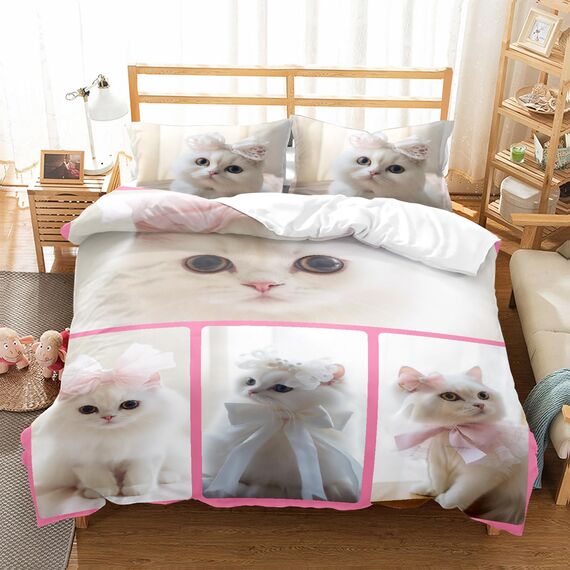 Jaucin Personalisierte Bettwäsche Sets: Gestalten Sie Ihre Bettwäsche und Kissenbezüge, 240x220cm mit eigenem Foto | Personalisierte Weihnachts Geschenke