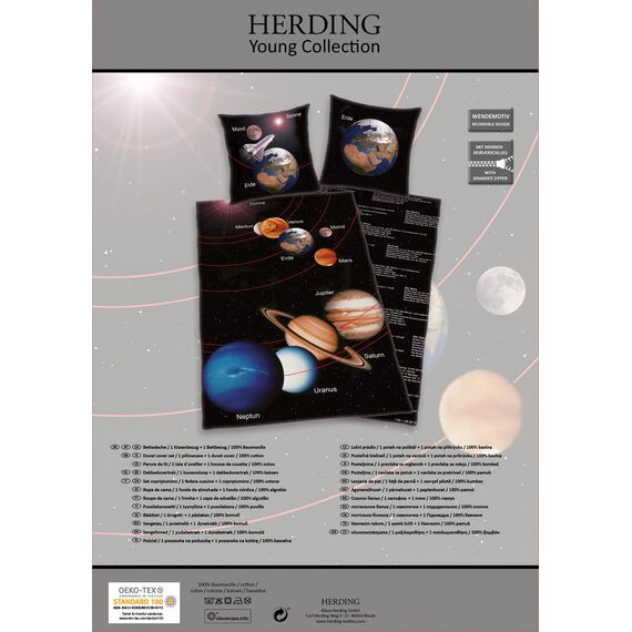 Herding Sonnensystem Bettwäsche Österreichische Größe