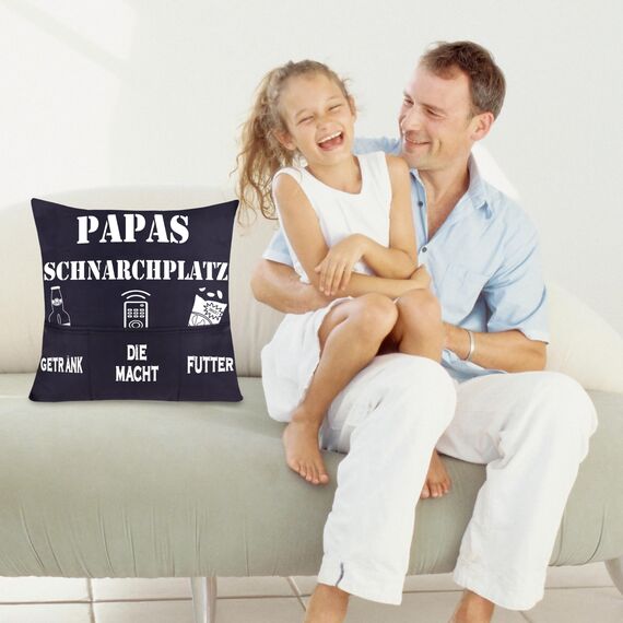 Shoppawhile Papa Geschenk Geburtstag Vatertag Bester Papa der Welt Kissenbezug 45 * 45cm Geschenke für Papa Weihnachten Vatertagsgeschenk Ideen Doppelseitige Zierkissenbezüge mit 3 Taschen