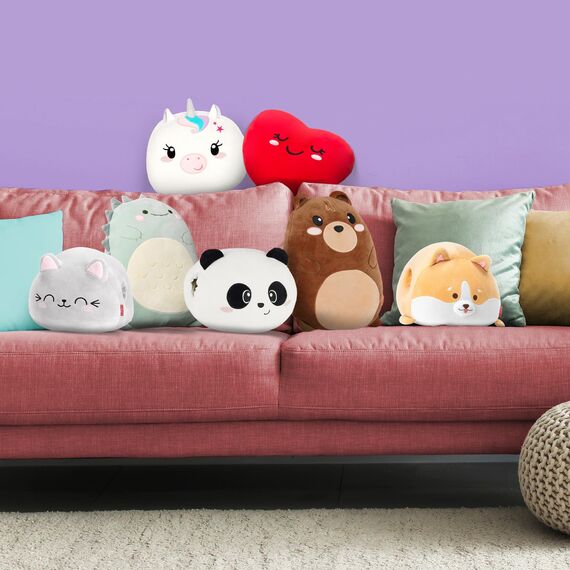 LEGAMI - Super weiches Handwärmer, Einhorn-Plüschtier weich flauschig, Plüschkissen für Kinder Erwachsene, Geschenkidee, geeignet für kalte Hände, Maße 31 x 33 x 14 cm, Weiß