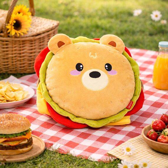 Legami - Kissen Super Soft! Hamburger Thema, Super weich, Geschenkidee, 39x36 cm