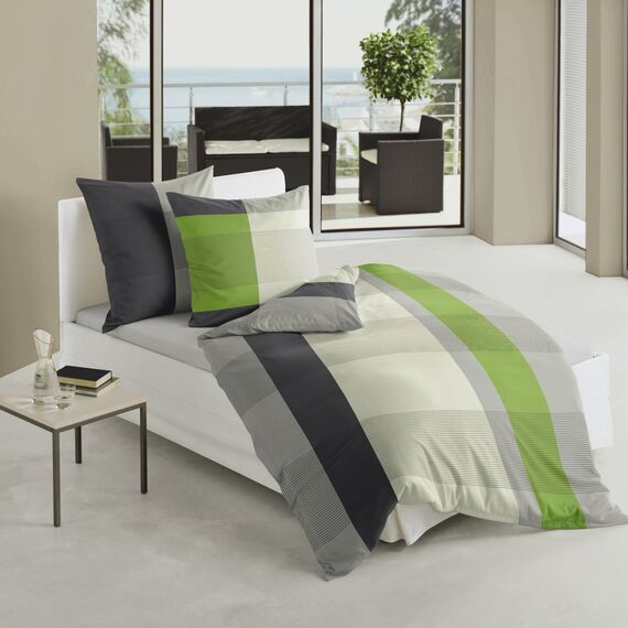 Bierbaum Bettwäsche 4643_06, Satin Basic, Designed in Germany, 155 x 220 cm, silber