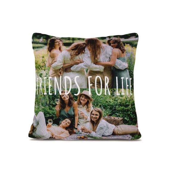 Personalisedog Personalisiertes Fleece Kissen mit eigenen Foto & Text | Foto-Kissen Selbst gestalten | Individuell Fotogeschenk (Doppelseitig - 4 Foto)