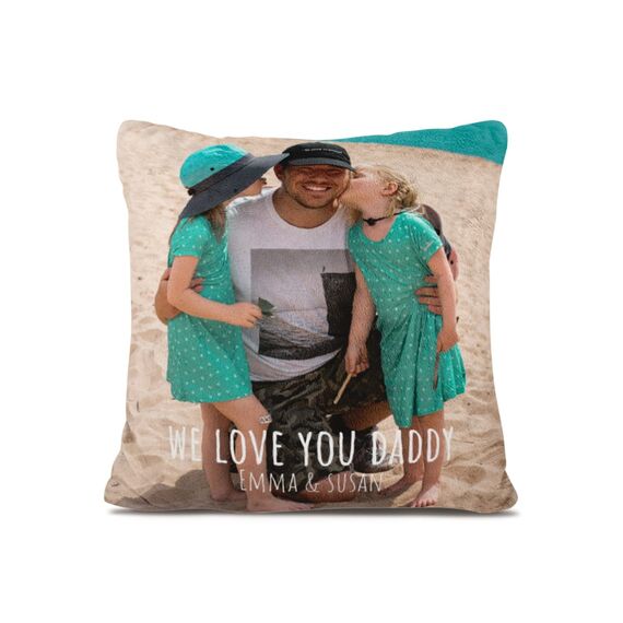 Personalisiertes Fleece-Kissen Mit Eigenem Foto & Text | Individuelles Fotokissen Mit Füllung | Doppelseitig Bedrucktes Kissen Selbst Gestalten | Fotogeschenk