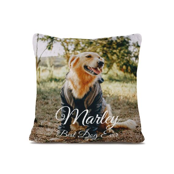 Personalisiertes Fleece-Kissen Mit Eigenem Foto & Text | Individuelles Fotokissen Mit Füllung | Doppelseitig Bedrucktes Kissen Selbst Gestalten | Fotogeschenk