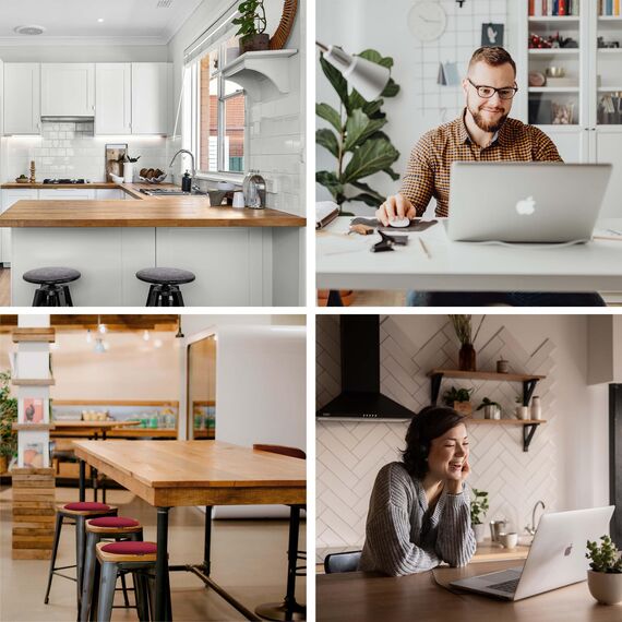 Ampara - 4er Set Stuhlkissen rund 33 cm - rutschfest & Gemütlich - Sitzkissen Filz rund | für Stuhl, Bank, Hocker etc. (Weinrot)