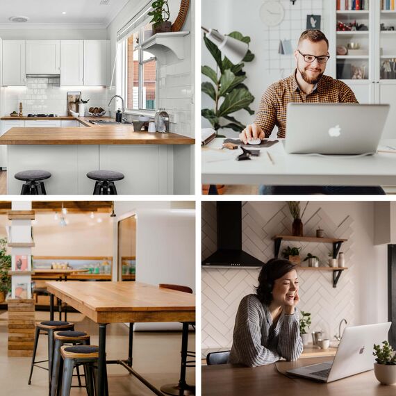 Ampara - 4er Set Stuhlkissen rund 33 cm - rutschfest & Gemütlich - Sitzkissen Filz rund | für Stuhl, Bank, Hocker etc. (dunkelgrau)