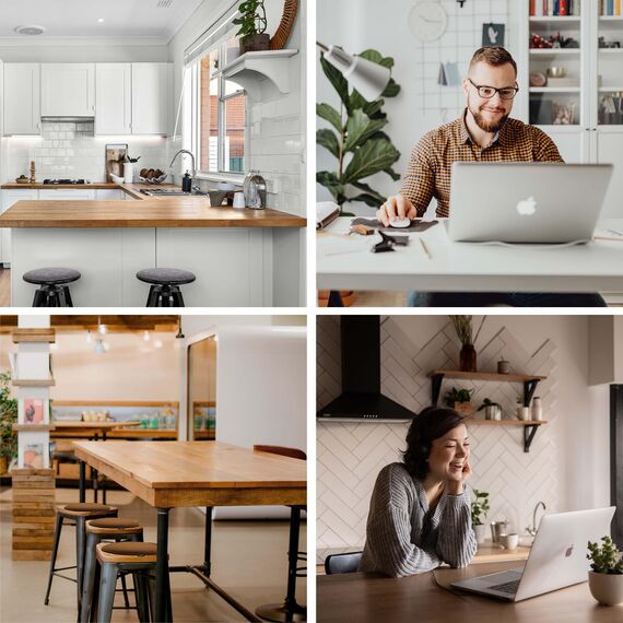 Ampara - 4er Set Stuhlkissen rund 33 cm - rutschfest & Gemütlich - Sitzkissen Filz rund | für Stuhl, Bank, Hocker etc. (Braun)