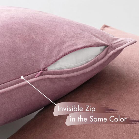 MIULEE 4er Set Samt Kissenbezug 45x45 cm Lila Serie Dekorative Kissenhülle Sofakissen Dekokissen Umwickelte Kante Kissenbezüge Zierkissenbezug für Sofa Wohnzimmer Schlafzimmer
