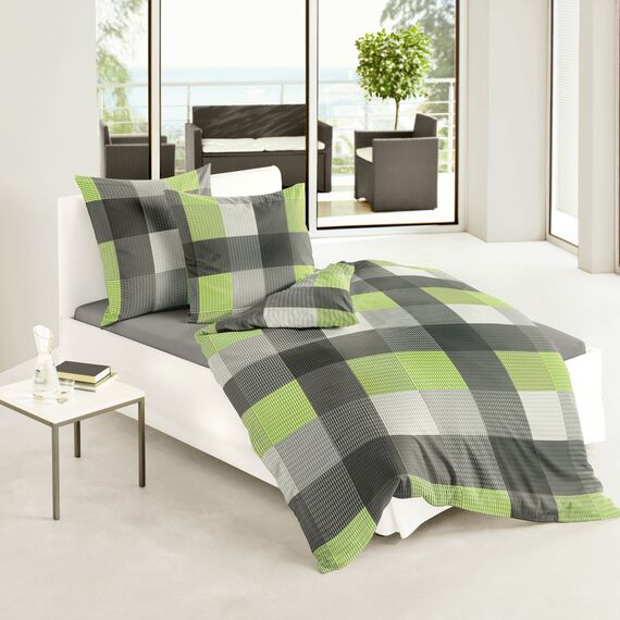 Bierbaum Bettwäsche 6452, Fein-Biber, Designed in Germany, kiwi 07, 155 x 220 cm