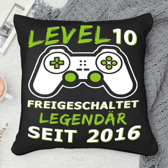 Shoppawhile Geschenk Junge 10 Jahre Geburtstag Gamer Geschenkideen Kissenbezug 45 * 45cm Geburtstagsgeschenk Junge 10 Jahre Doppelseitige Zierkissenbezüge mit 3 Taschen