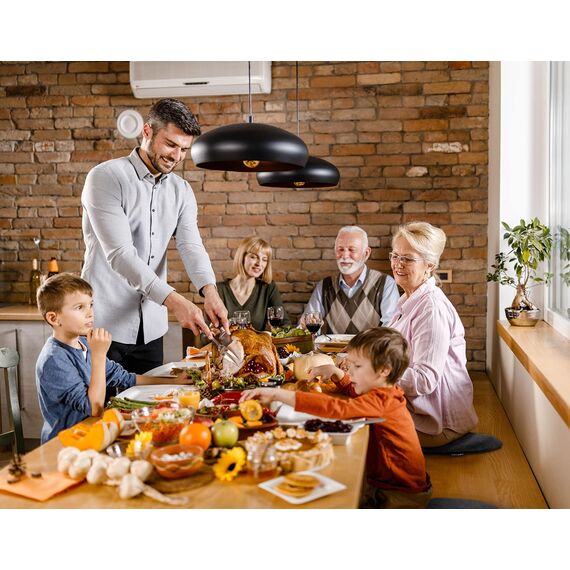 Ampara - 4er Set Stuhlkissen rund 33 cm - rutschfest & Gemütlich - Sitzkissen Filz rund | für Stuhl, Bank, Hocker etc. (dunkelgrau)