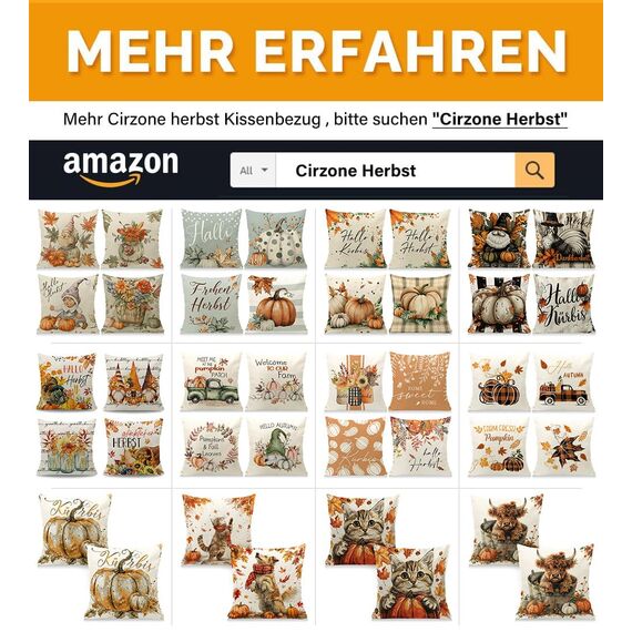 Cirzone Kissenbezug Herbst 45 x 45 cm 4er Set Schwarzelfe Kissen Herbst Dekoration für Home Garten Sofa Schlafzimmer