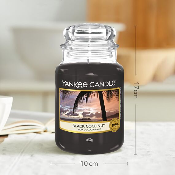 Yankee Candle Duftkerze im Glas (groß) | Black Coconut | Kerze mit langer Brenndauer bis zu 150 Stunden | Perfekte Geschenke für Frauen