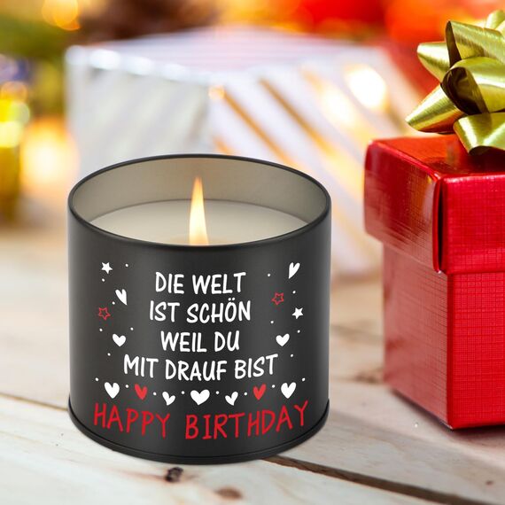 PRSTENLY Geburtstagsgeschenk für Männer Frauen, 9OZ Kerze aus Metall Geschenke für Mann Frau Papa Opa Bruder Sohn Freund zur 30 40 50 60 Geburstag