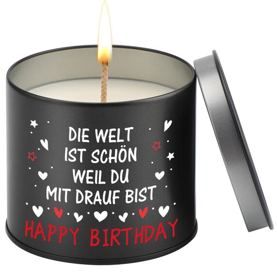 PRSTENLY Geburtstagsgeschenk für Männer Frauen, 9OZ Kerze aus Metall Geschenke für Mann Frau Papa Opa Bruder Sohn Freund zur 30 40 50 60 Geburstag