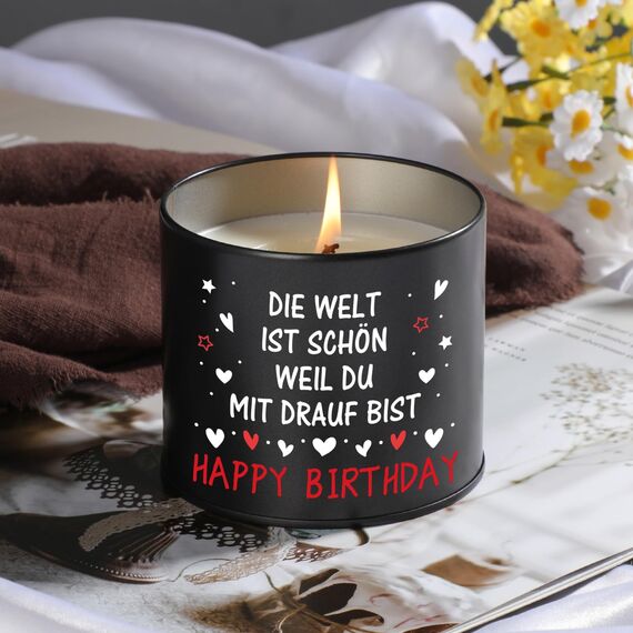 PRSTENLY Geburtstagsgeschenk für Männer Frauen, 9OZ Kerze aus Metall Geschenke für Mann Frau Papa Opa Bruder Sohn Freund zur 30 40 50 60 Geburstag