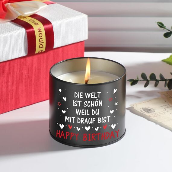 PRSTENLY Geburtstagsgeschenk für Männer Frauen, 9OZ Kerze aus Metall Geschenke für Mann Frau Papa Opa Bruder Sohn Freund zur 30 40 50 60 Geburstag