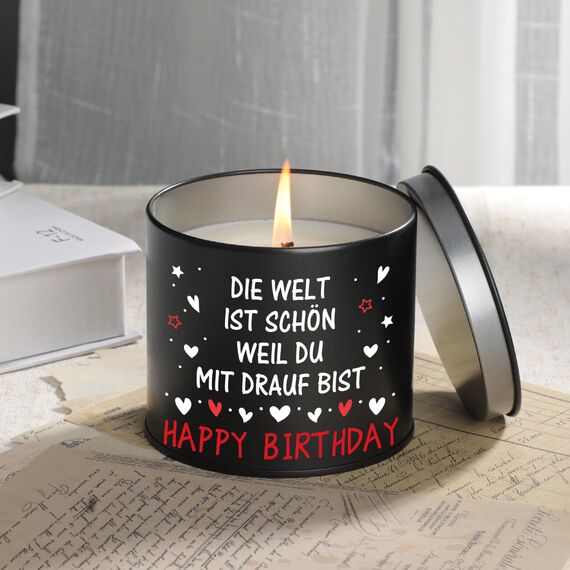 PRSTENLY Geburtstagsgeschenk für Männer Frauen, 9OZ Kerze aus Metall Geschenke für Mann Frau Papa Opa Bruder Sohn Freund zur 30 40 50 60 Geburstag