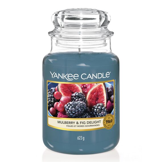 Yankee Candle Duftkerze im Glas (groß) | Mulberry & Fig Delight | Kerze mit langer Brenndauer bis zu 150 Stunden | Perfekte Geschenke für Frauen