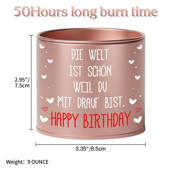 PRSTENLY Geburtstagsgeschenk für Frauen, Kerze aus Metall Geschenke zur Geburt für Frau Freundin Mama Schwester Tochter, Beste Freundin Geburtstag Geschenk