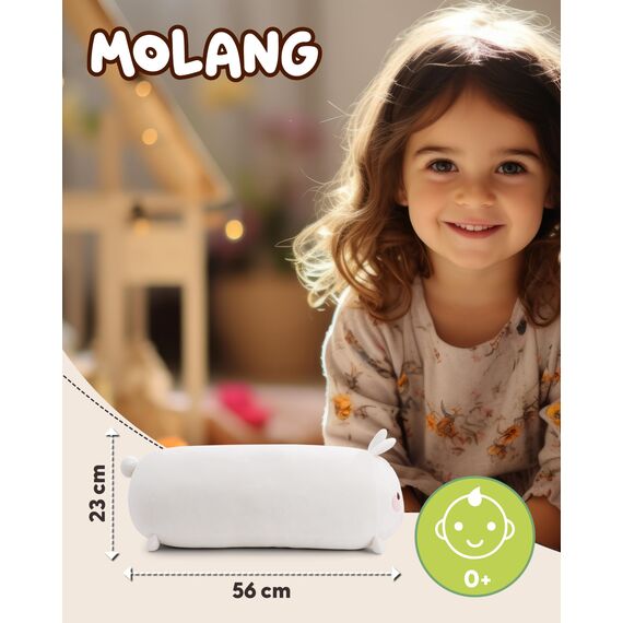 NICI Molang Kuschelfreund 24x23x56cm - Niedliches Stofftier zum Kuscheln und Spielen, Molang Plüschtier für Schmusetierliebhaber - 61171, Weiß