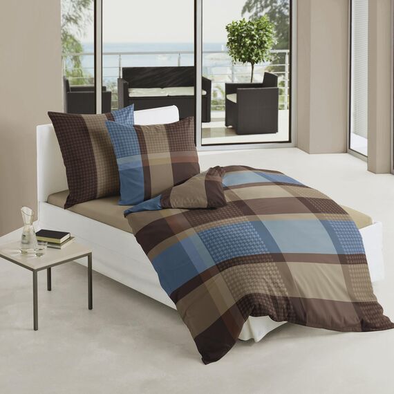 Bierbaum Bettwäsche 4942, Fein-Biber, Designed in Germany, Komfortgröße, Mokka, 155 x 220 cm