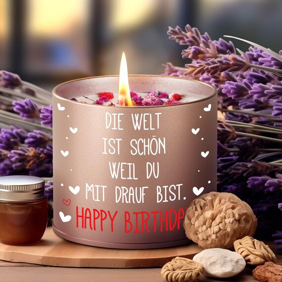 PRSTENLY Geburtstagsgeschenk für Frauen, Kerze aus Metall Geschenke zur Geburt für Frau Freundin Mama Schwester Tochter, Beste Freundin Geburtstag Geschenk