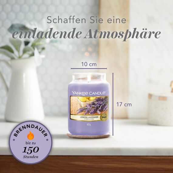 Yankee Candle große Duftkerze im Glas | lemon Lavender | Kerze mit langer Brenndauer bis zu 150 Stunden | Perfekte Geschenke für Frauen