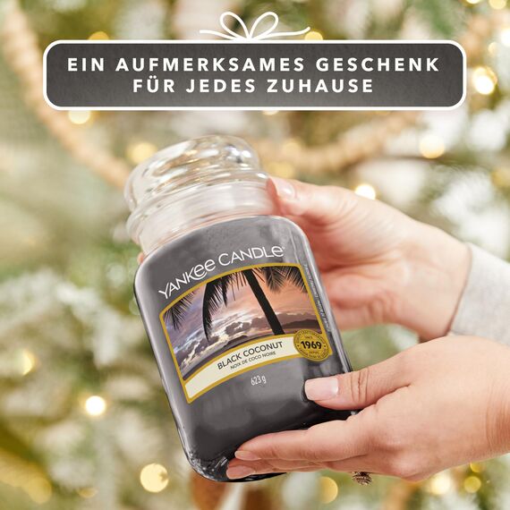 Yankee Candle Duftkerze im Glas (groß) | Black Coconut | Kerze mit langer Brenndauer bis zu 150 Stunden | Perfekte Geschenke für Frauen