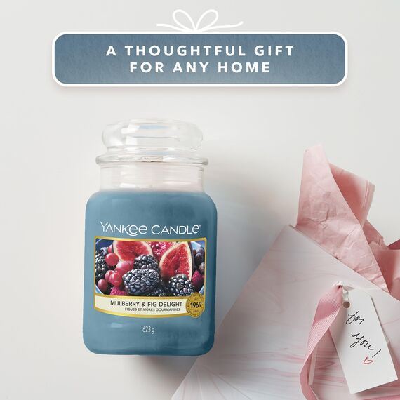 Yankee Candle Duftkerze im Glas (groß) | Mulberry & Fig Delight | Kerze mit langer Brenndauer bis zu 150 Stunden | Perfekte Geschenke für Frauen