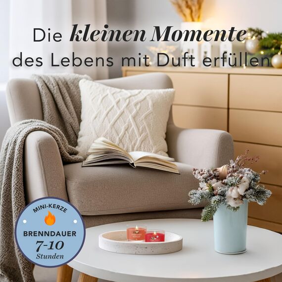 Yankee Candle Geschenk-Set | 2 mittelgroße Duftkerzen, 2 gefüllte Votivkerzen | Dochtschneider und Illuma-Deckel Kerzentopper | 6-teiliges Kerzenset | Geschenke für Frauen