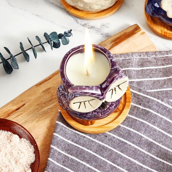 Kinforse Duftkerzen Geschenke für Frauen – Romantisches Geburtstagsgeschenk für Frauen mit Eulen-Design | Lavendel Duftkerze, Kleine Geschenke für Frau & Dekorationsideen