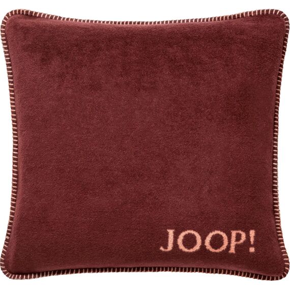 Joop! Kissen Uni Doubleface Bordeaux-Orange Baumwolle/Polyacryl, Maße: 50cm x 50cm, 758934