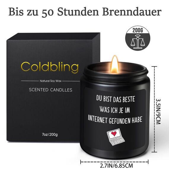 Coldbling Valentinstag Jahrestag Geschenk für Ihn - Sandelholz Duftkerze Liebes Geschenke Männer Frauen Freund Freundin Weihnachten Geburtstag Liebesgeschenk Valentinstagsgeschenk für Sie Ihn