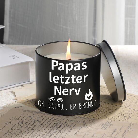 PRSTENLY Papa Geschenk Geburtstag, 9OZ Kerze Geschenke für Bester Papa Weihnachten Vatertag, Geburtstagsgeschenk für Papa Vater von Kindern, Papas Letzter Nerv