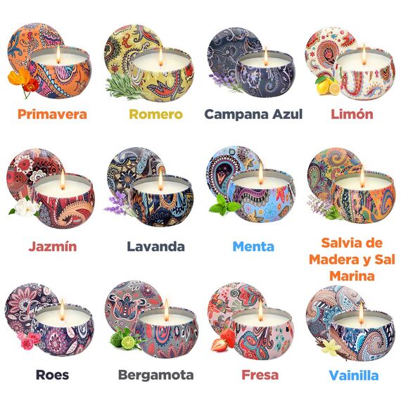 Duftkerzen Geschenke für, 12 Stück 2.5 OZ Aromatherapie Kerzen Duftkerzens, Geburtstagsgeschenk für, duftkerzen für Geburtstag, Valentinstag, Bad,Yoga