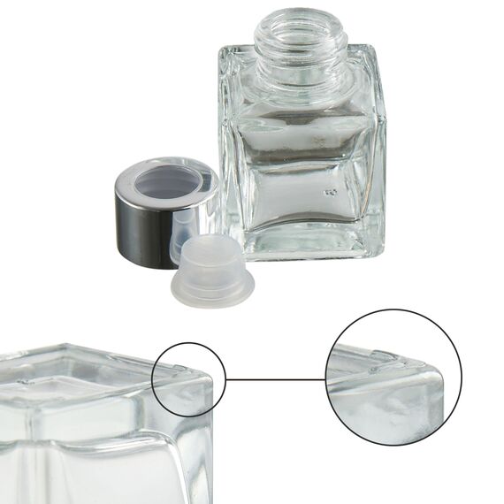 MATANA 20 Elegante Leere Glasdiffusorflaschen mit Kappen (50ml) & 80 Duftstäbchen - Ätherische Öle, Deko, Raumerfrischung, Raumduft, Badezimmer, Wohnzimmer, Büro