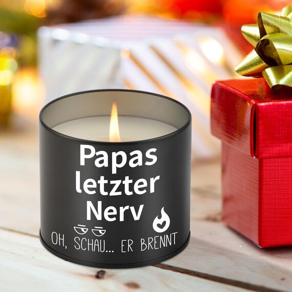 PRSTENLY Papa Geschenk Geburtstag, 9OZ Kerze Geschenke für Bester Papa Weihnachten Vatertag, Geburtstagsgeschenk für Papa Vater von Kindern, Papas Letzter Nerv