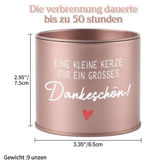 CadeauJoie Dankeschön Geschenke, Danke Geschenke für Frauen, 9OZ Lavendel Kerze Danke Geburtstag Geschenk für Mama Oma Freundin Lehrerin Erzieherin Abschiedsgeschenk Kollegin kollegen