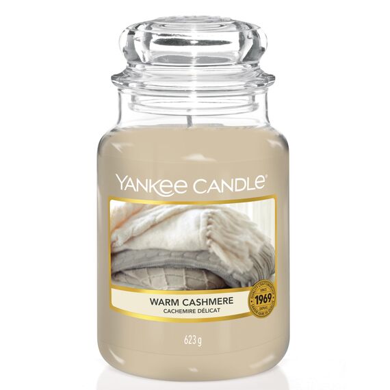 Yankee Candle Duftkerze im Glas (groß) | Warm Cashmere | Kerze mit langer Brenndauer bis zu 150 Stunden