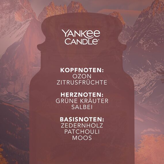Yankee Candle Duftkerze im Glas (groß) | Mountain Lodge Air | Kerze mit langer Brenndauer bis zu 150 Stunden | Perfekte Geschenke für Frauen