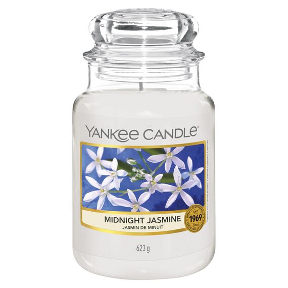 Yankee Candle Duftkerze im Glas (groß) | Midnight Jasmine | Kerze mit langer Brenndauer bis zu 150 Stunden | Perfekte Geschenke für Frauen