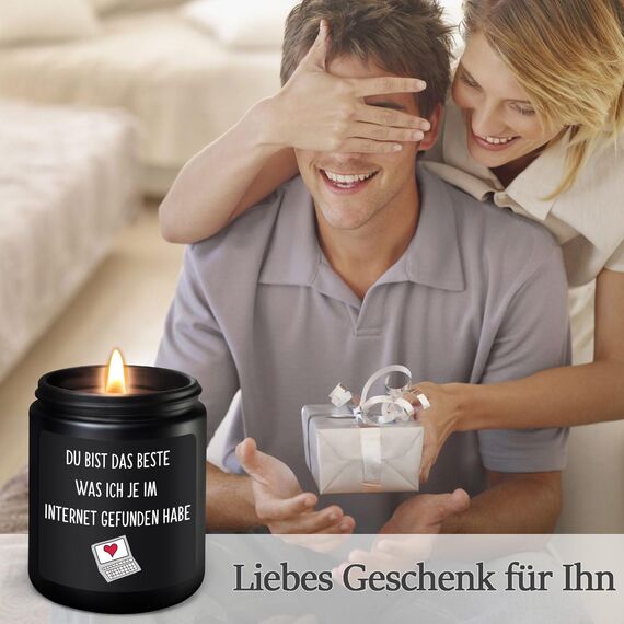 Coldbling Valentinstag Jahrestag Geschenk für Ihn - Sandelholz Duftkerze Liebes Geschenke Männer Frauen Freund Freundin Weihnachten Geburtstag Liebesgeschenk Valentinstagsgeschenk für Sie Ihn